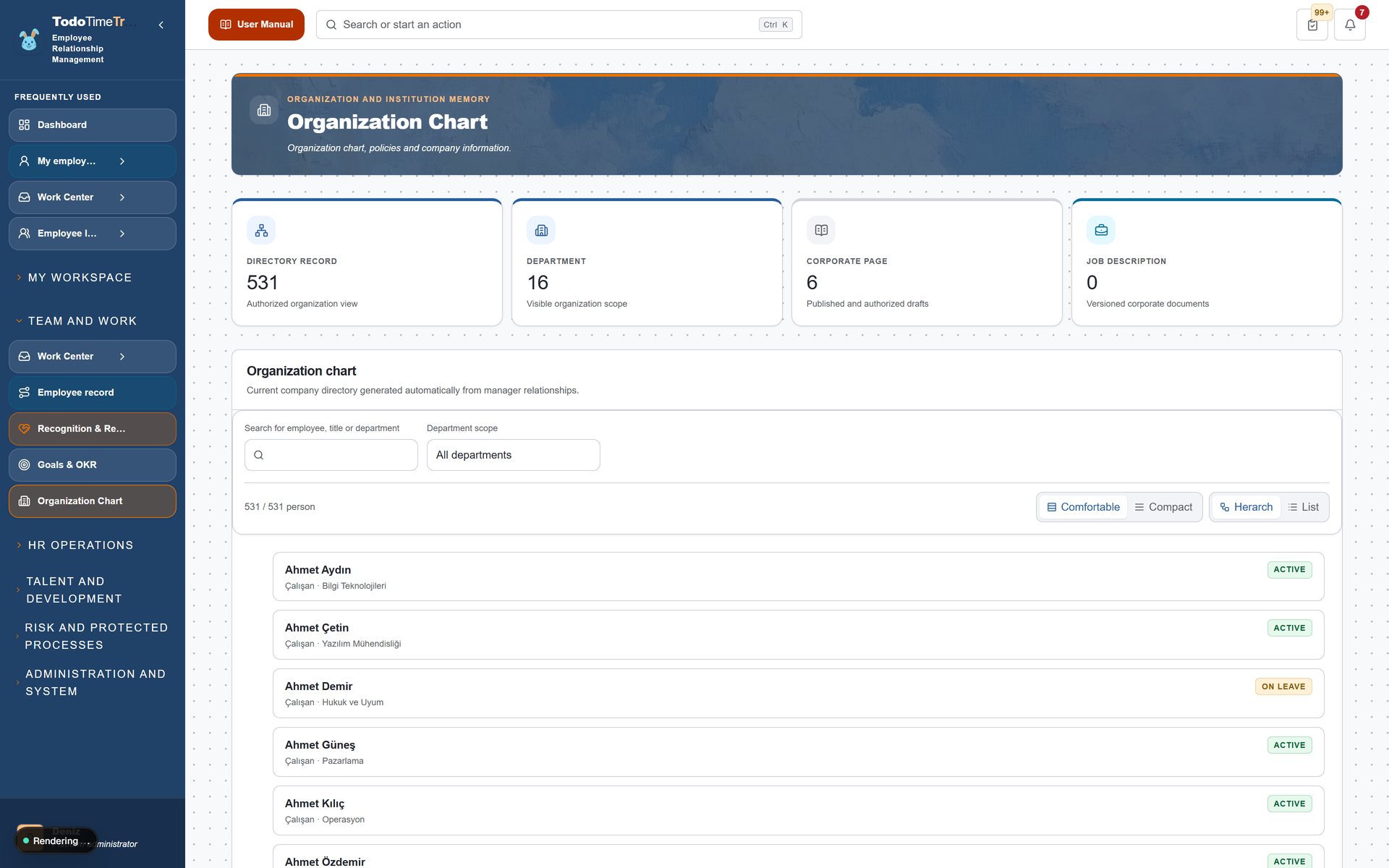 organization screenshot